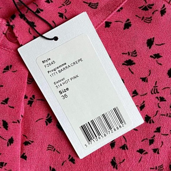 🦩3x HP!🦩 NWT Ganni Barra Pink Crepe Shirt Dress - Picture 8 of 11